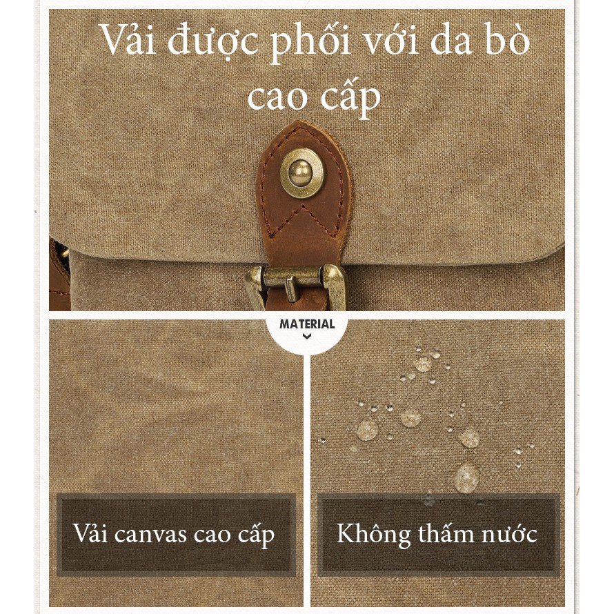 Túi máy ảnh cao cấp vải canvas K67