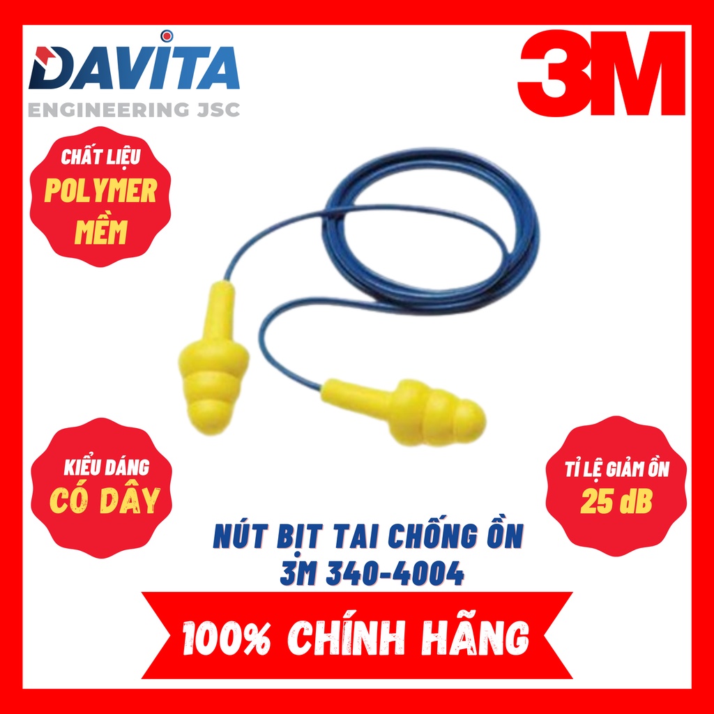 5 Cặp Nút bịt tai chống ồn 3M 340-4004