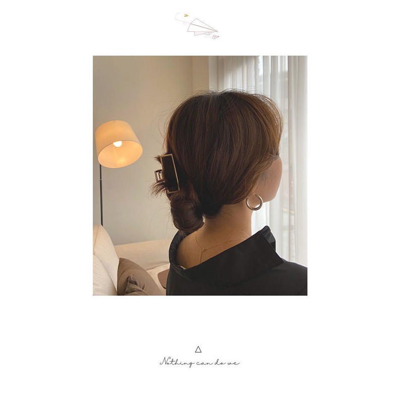 Cheng Shi 'An Same Kẹp Tóc Kim Loại Hình Chữ Nhật Thanh Lịch Cho Nữ