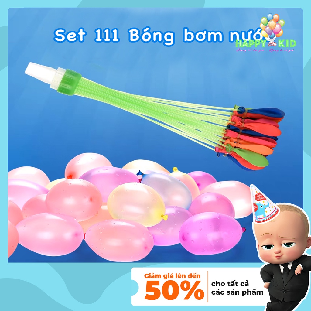 [Giá hủy diệt] Bộ 111 bóng bơm nước 3 chùm chuyên dùng cho kỷ yếu vui chơi ngoài trời sinh nhật party Happykid