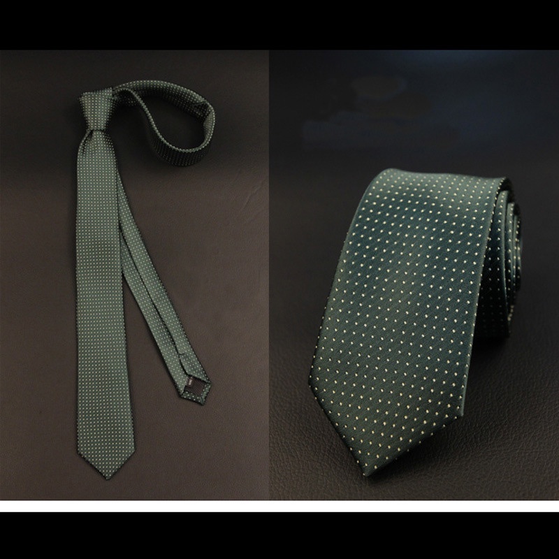 Cà Vạt Lụa Ôm Dáng Họa Tiết Kẻ Sọc / Chấm Bi 6CM Phong Cách Doanh Nhân Cho Chú Rể