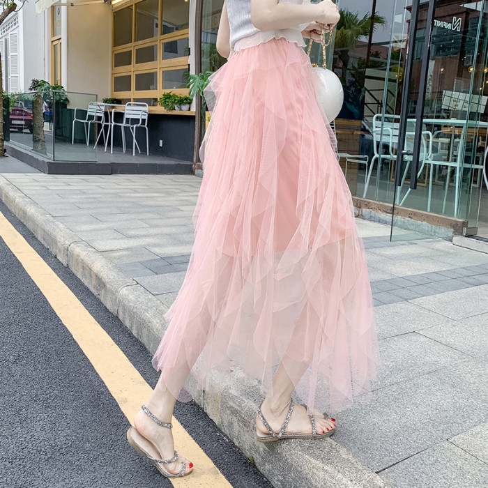 Chân Váy Lưới Lệch Tà Kiểu Dáng Nhẹ Nhàng Thanh Lịch Cho Nữ | BigBuy360 - bigbuy360.vn