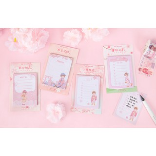 Bộ Giấy Note Ghi Chú Cô Bé Nhật Bản 30 tờ dễ thương, đáng yêu, tiện dụng