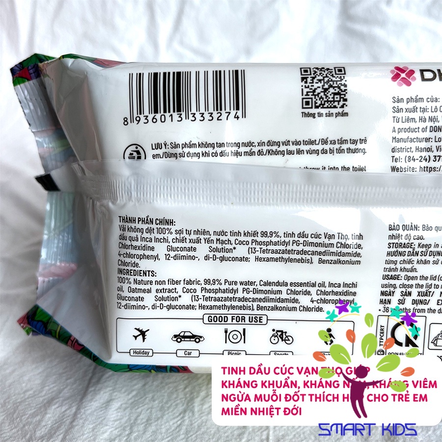 Khăn ướt Mamamy tropical premium - Combo 6 gói có nắp 60 tờ