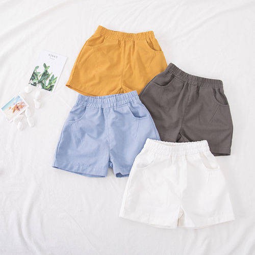 mùa hè mỏng bé trai quần short trẻ em mặc ngoài Hàn Quốc phiên bản của trẻ em quần trẻ em bé gái cotton trung bình và lớ