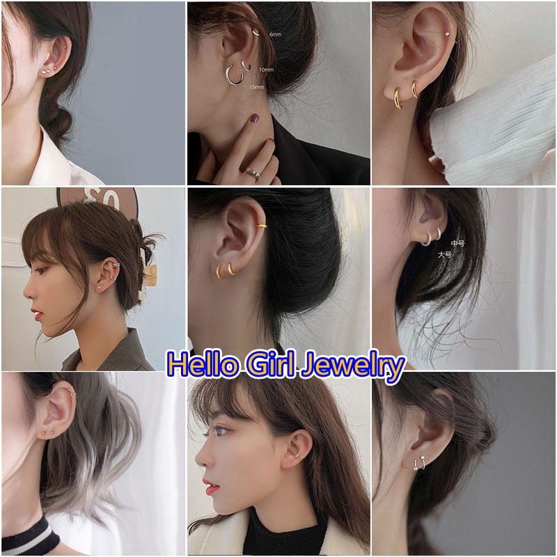 Khuyên tai dạng kẹp không xỏ lỗ đính đá zircon phối dây chuỗi tua rua phong cách hip hop cổ điển dành cho nữ