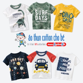 Áo thun bé trai 27KIDS chất cotton mềm mịn họa tiết đáng yêu