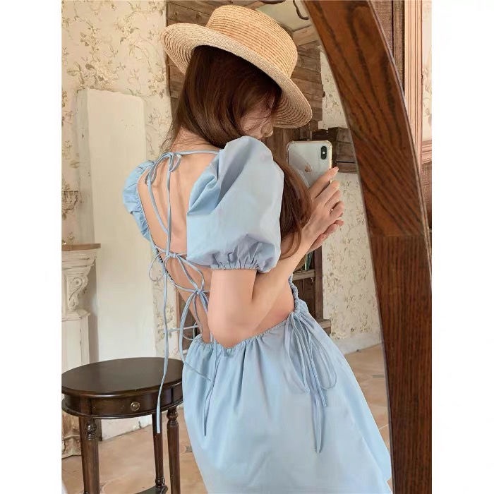 Đầm Dáng Chữ A Tay Phồng Kiểu Retro Pháp Xinh Xắn Cho Nữ | BigBuy360 - bigbuy360.vn