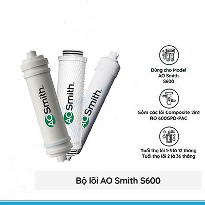 Lõi lọc máy lọc nước A.O. Smith S600 - Hàng chính hãng