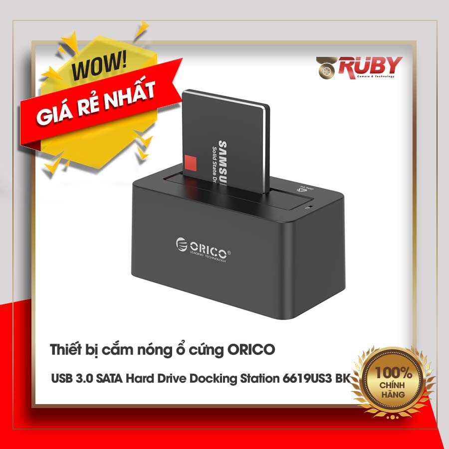 Thiết bị cắm nóng ổ cứng ORICO USB 3.0 SATA 6619US3 BK | WebRaoVat - webraovat.net.vn