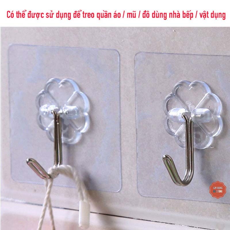 Móc Dán Tường Siêu Dính Trong Suốt Chịu Lực Tốt Treo Tường Chắc Chắn (6x6 cm) 1k/ 1 cái [MÓC 1K]