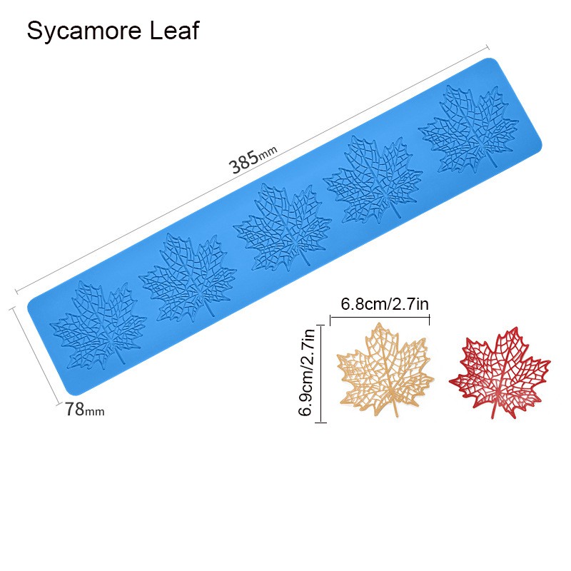 Khuôn Silicone Làm Bánh Tạo Hình Chiếc Lá Trang Trí Viền DIY DBS221