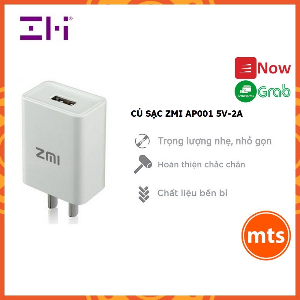 Củ Sạc Xiaomi ZMI cổng USB-A 10W - AP001 5V 2A  cao cấp tiện lợi chính hãng - Minh Tín Shop