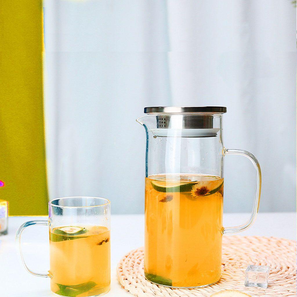 YIYU 1 Ấm Trà Bằng Kính Có Tay Cầm Và Nắp Chịu Nhiệt
