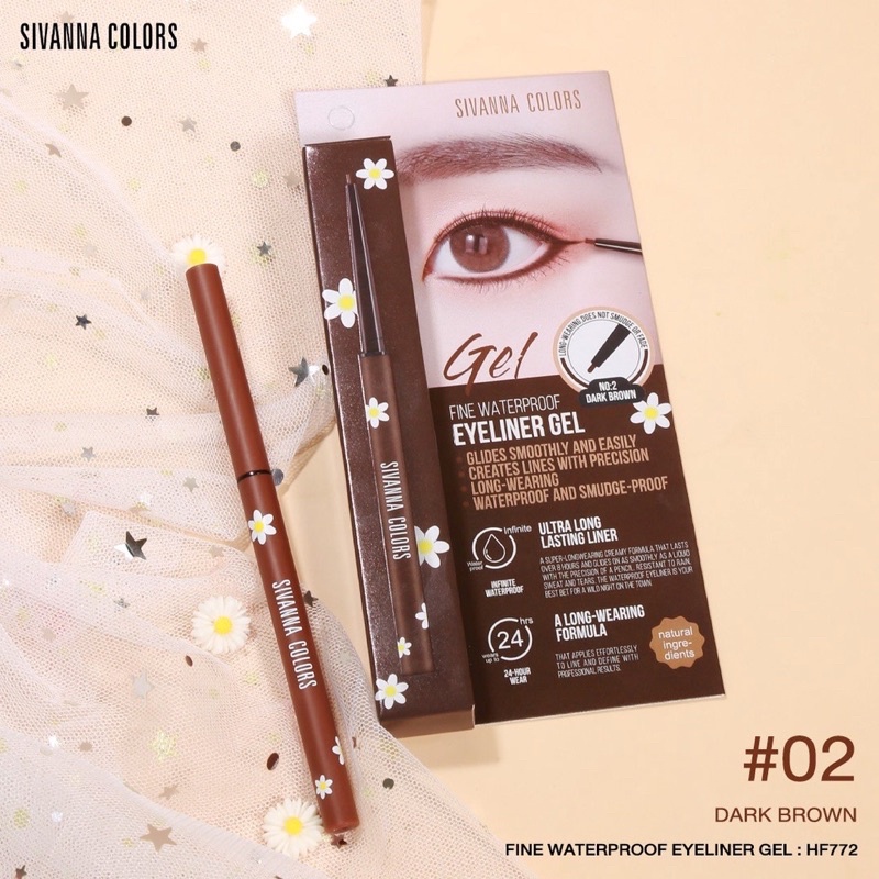 Chì Kẻ Mí Mắt Bền Màu SIVANNA Eyeliner HF772 (Trắng - Nâu - Đen)