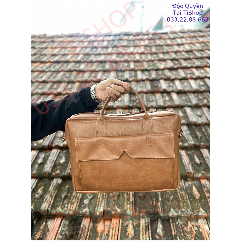 Cặp Da Nam Công Sở, Cặp Đựng Laptop 15.6 Inch Hanama Leo T19 - 3 Lớp Cao Cấp | BigBuy360 - bigbuy360.vn