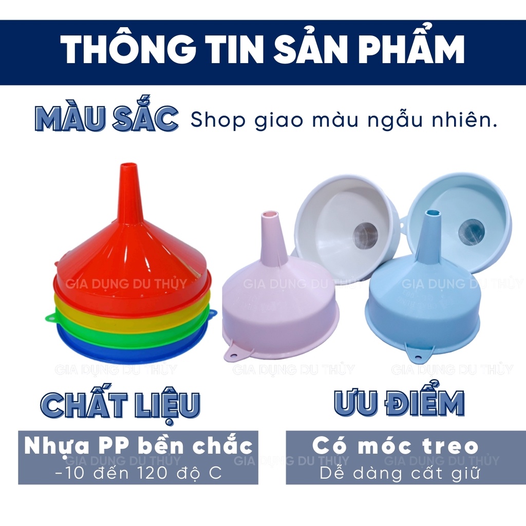 Quặng phễu đong rượu có lưới lọc đủ size nhựa PP chịu nhiệt của tổng kho gia dụng Du Thủy