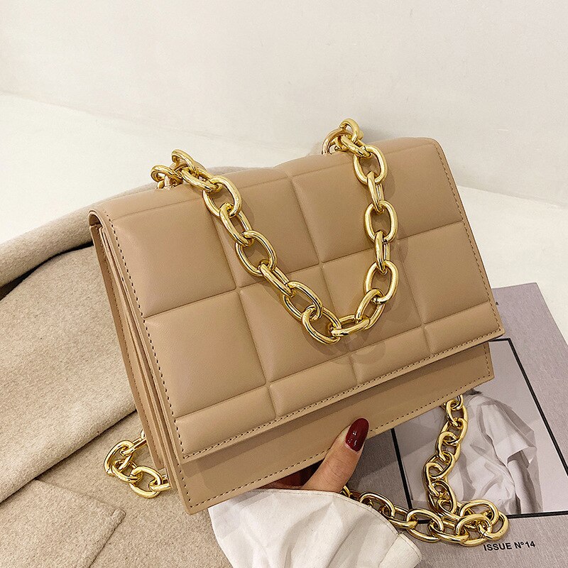 Túi đeo chéo JASMIN NOIR thiết kế sọc caro có tay cầm thời trang cho nữ