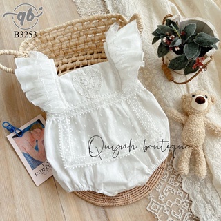 Quần áo trẻ em, bodysuit bé gái quỳnh boutique body cánh tiên cổ vuông