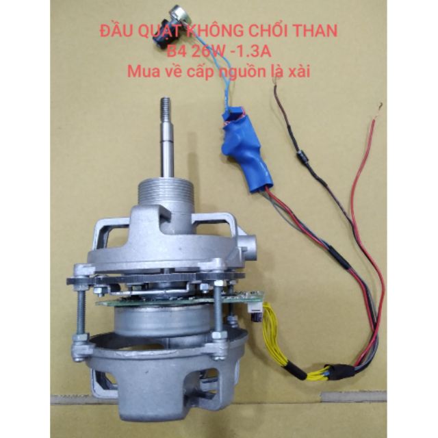 Đầu quạt KHÔNG CHỔI THAN Chạy Trực Tiếp Năng Lượng Mặt Trời 26w Điện áp 18v đến 24v