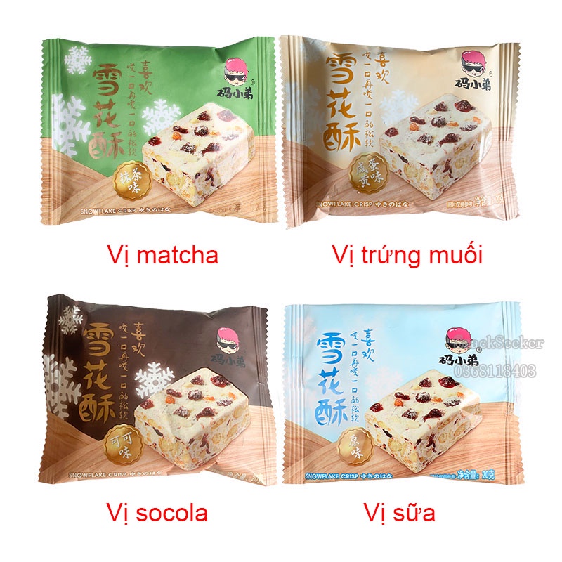 [FREESHIP XTRA] Bánh Sữa Bông Tuyết nhân xốp hạt hoa quả siêu ngon - Snackseeker - Đồ ăn vặt - Bánh Sữa Xốp