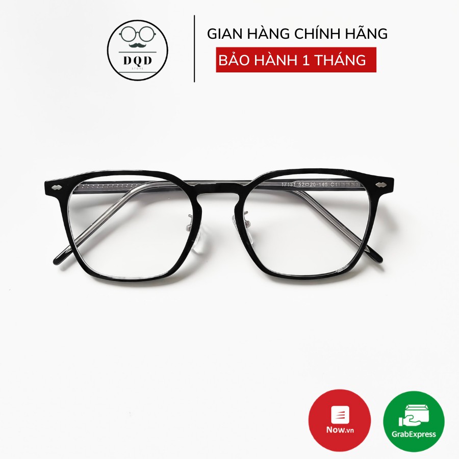 Gọng kính cận vuông nam nữ DQD STORE chất liệu acetate gọng thanh mảnh 17131