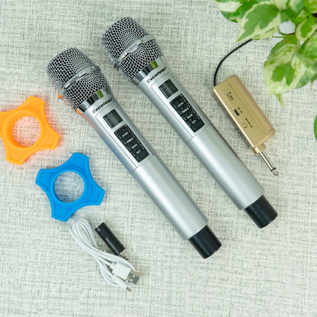 Micro karaoke đa năng không dây Excelvan K48 - Dòng Micro cao cấp, Cân chỉnh Echo, Bass, Treble loa Bose, JBL, Marshal