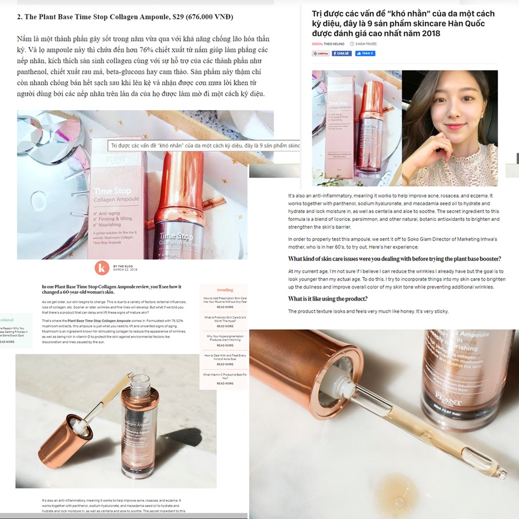 Serum dưỡng trắng và trẻ hóa da, phục hồi da dành cho da nhạy cảm, mỏng và hư tổn Collagen Time Stop Ampoule