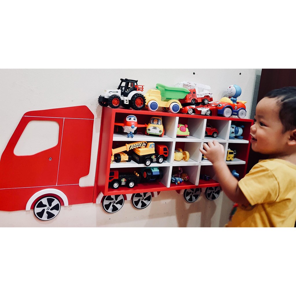 KỆ XE HƠI TREO TƯỜNG MÀU ĐỎ  XYZDECOR