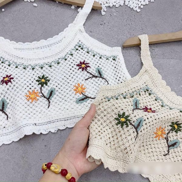 ÁO 2 DÂY REN THỔ CẨM HÌNH HOA