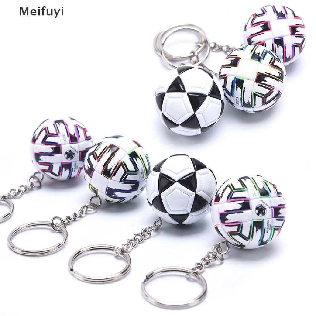 Móc khóa gắn hình quả bóng đá bằng da PU 3D VN439