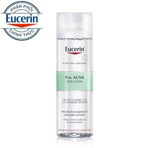 [QUÀ TẶNG] Nước tẩy trang Eucerin Pro acne solution & make up cleansing water chai 200ml