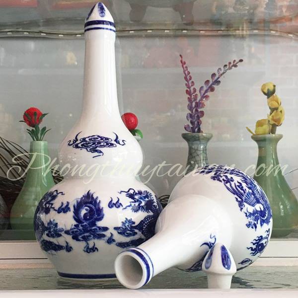 Hồ Lô sứ đựng Nước,Trà,rư ợu bàn thờ(2 size)