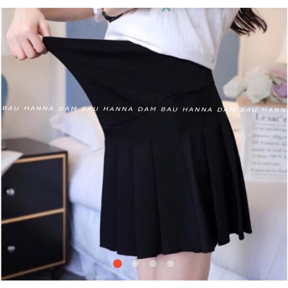 [SIZE 40-65KG] Chân váy bầu xếp ly chất umi siêu đẹp mát mềm mịn và ko xổ lông độ dày vừa phải có lưng thun điều chỉnh