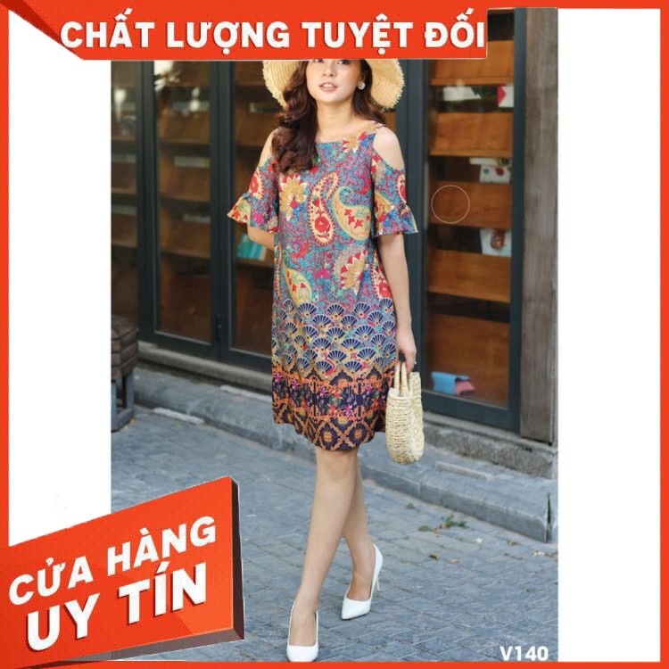 V140 - Đầm suông họa tiết Gotic ANN SARA - Hàng nhập khẩu