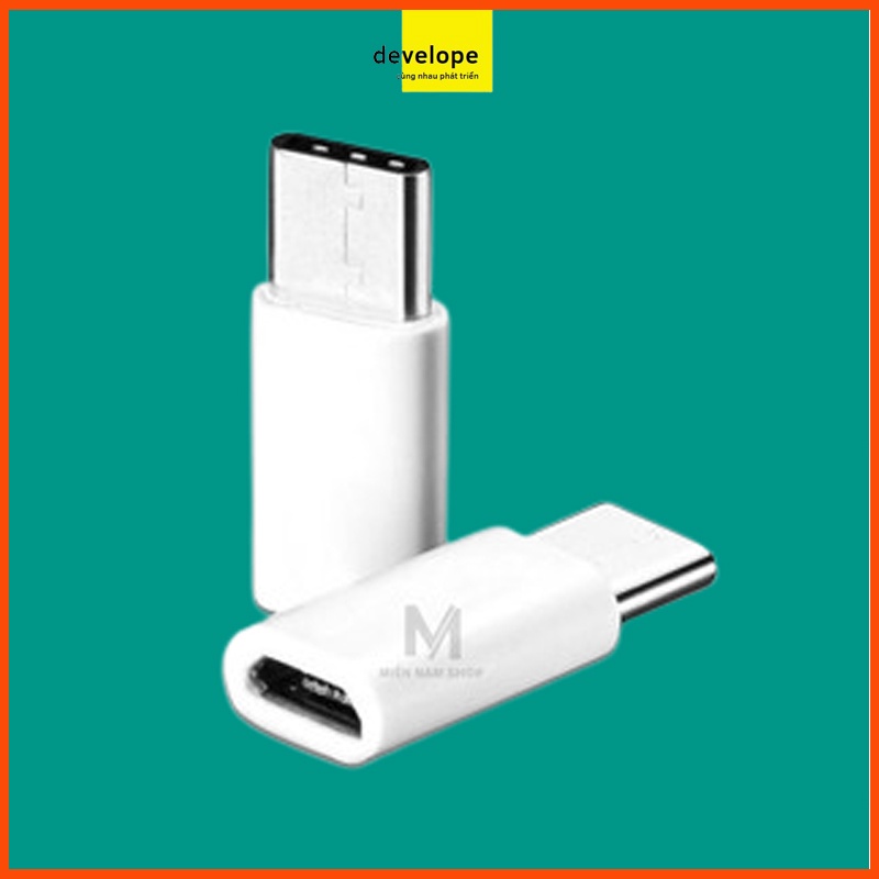 Bộ 2 đầu chuyển đổi từ Micro usb sang Type C (Loại có OTG)