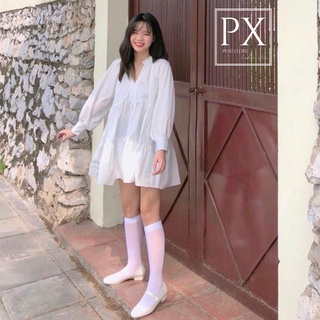 Đầm suông cổ trụ tầng babie