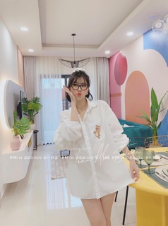 Áo sơmi cổ sen con chuột