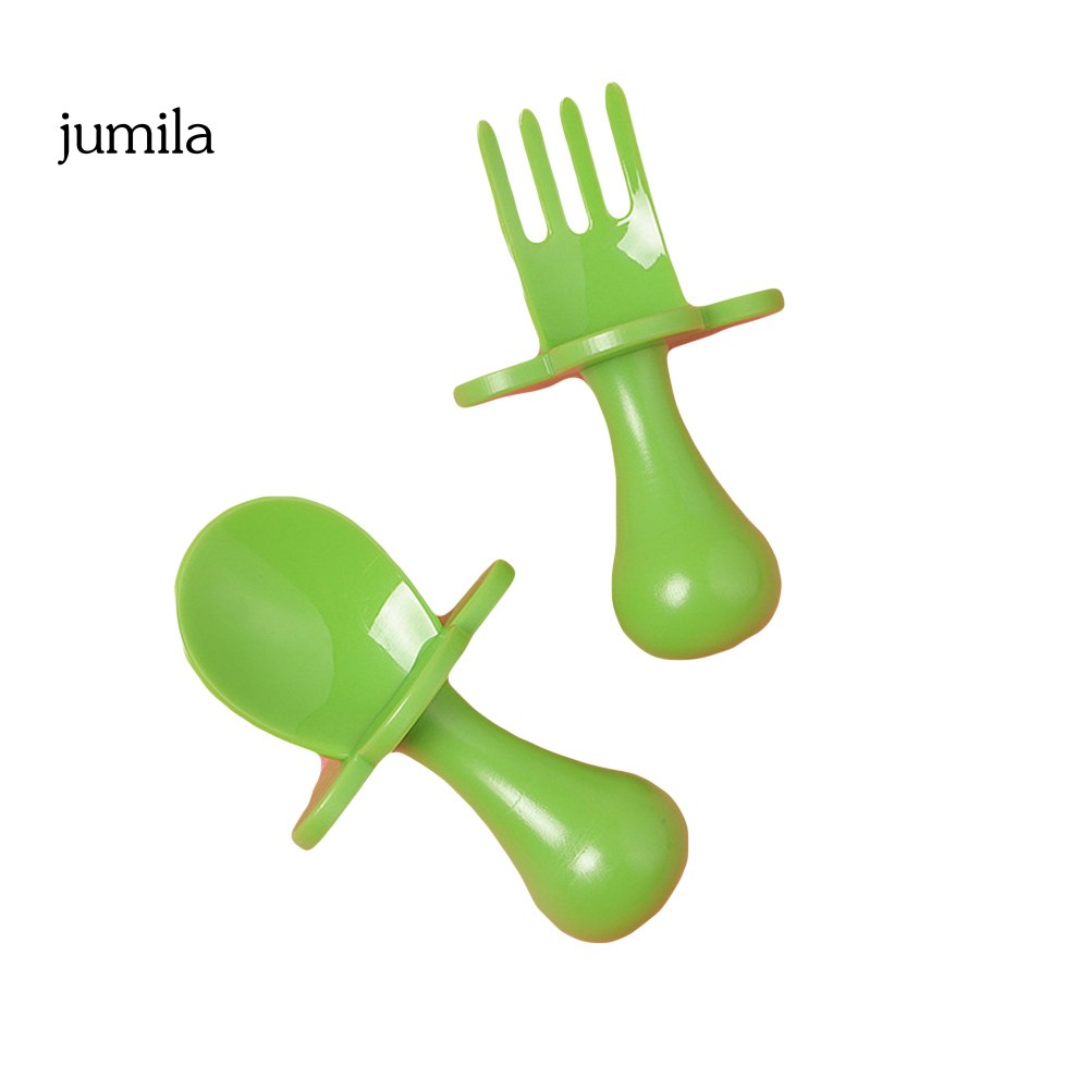 Bộ 2 Muỗng Nĩa Tay Cầm Ngắn Cho Bé