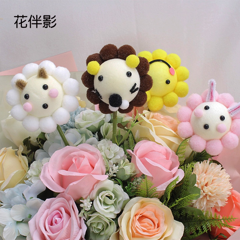 Hoa nhồi bông dễ thương đủ mẫu bán lẻ theo bông