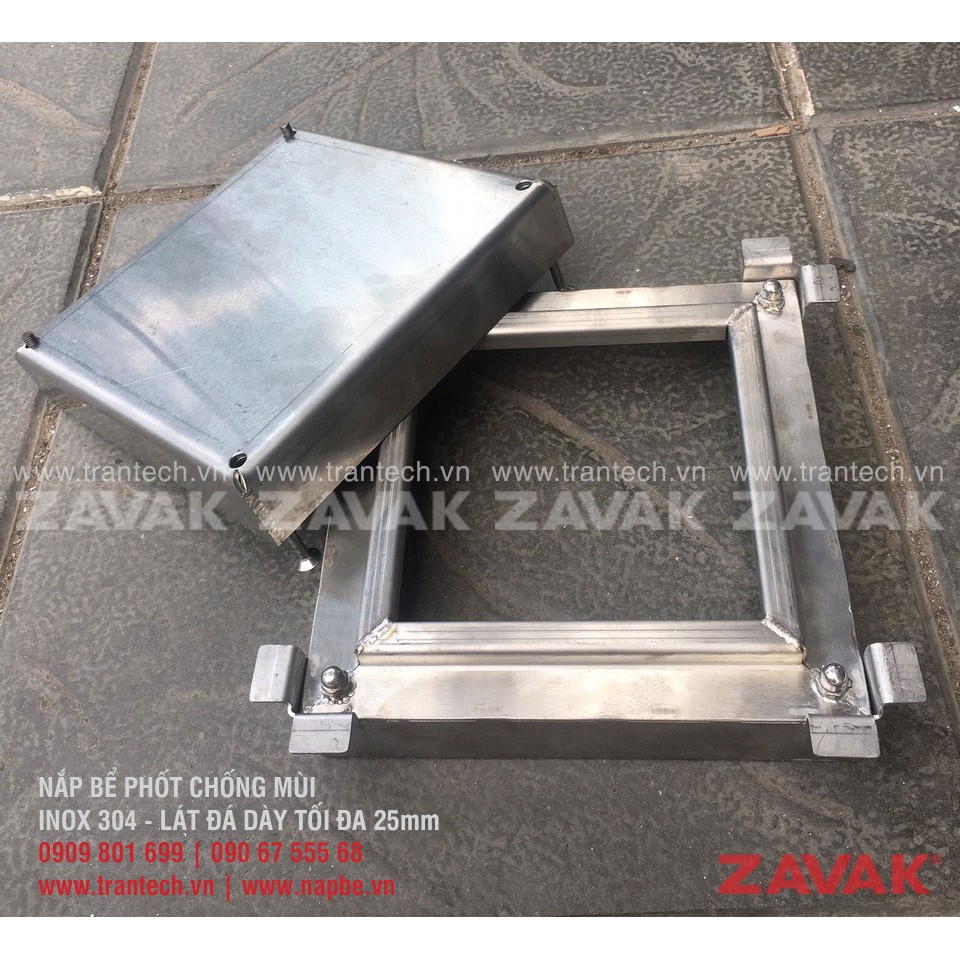 Nắp Bể Phốt Zavak MH-E 25 (W250xL250xH50mm) (Chống Nước, Chống Mùi, Chịu Tải 1 Tấn)