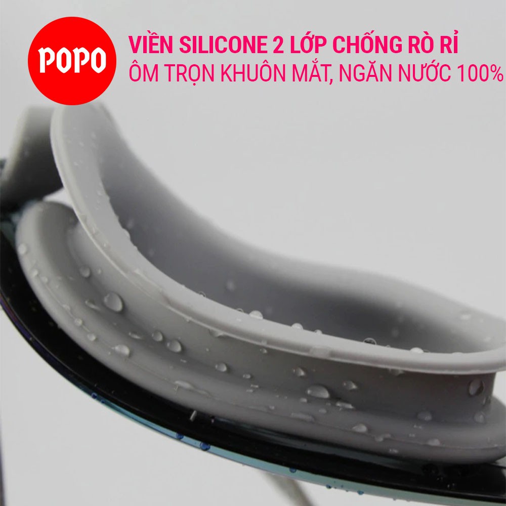 Kính bơi cho nam, nữ chống tia UV hạn chế sương mờ 2200 POPO mắt kính bơi tráng gương chống lóa, ngăn nước tuyệt đối