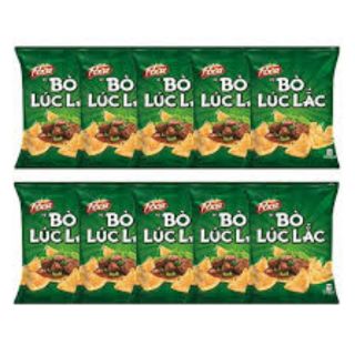 Combo 10 gói snack poca Bò lúc lắc 37g