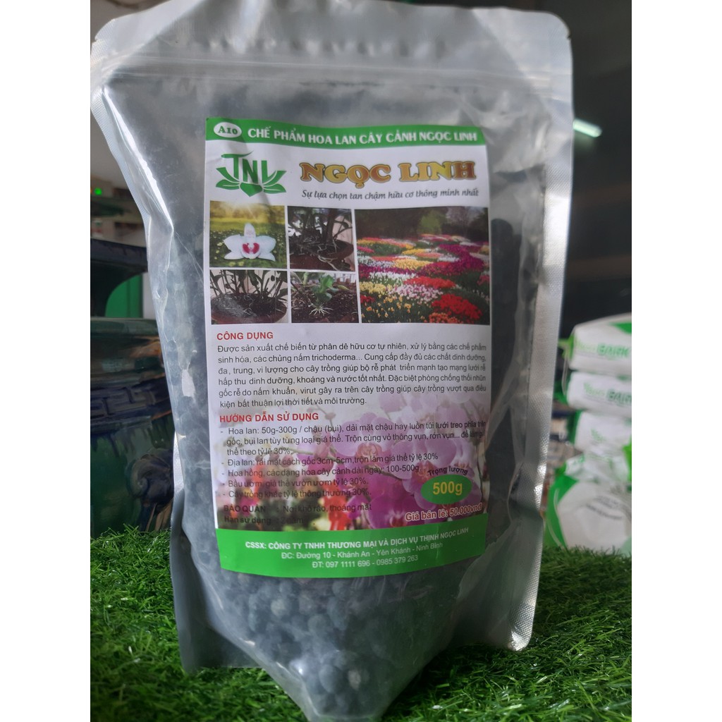 Phân dê tan chậm hữu cơ Ngọc Linh A10 gói 500g.