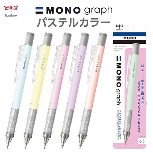 Bút chì kim cơ khí lắc tombow mono graph pastel shake shaker ngòi 0.5mm ( Chọn màu gì để lại ở phần ghi chú )