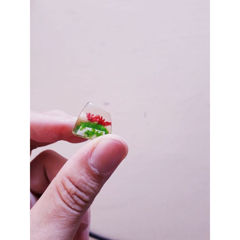 Keycap artisan hoa cúc đỏ trang trí bàn phím cơ SA R1