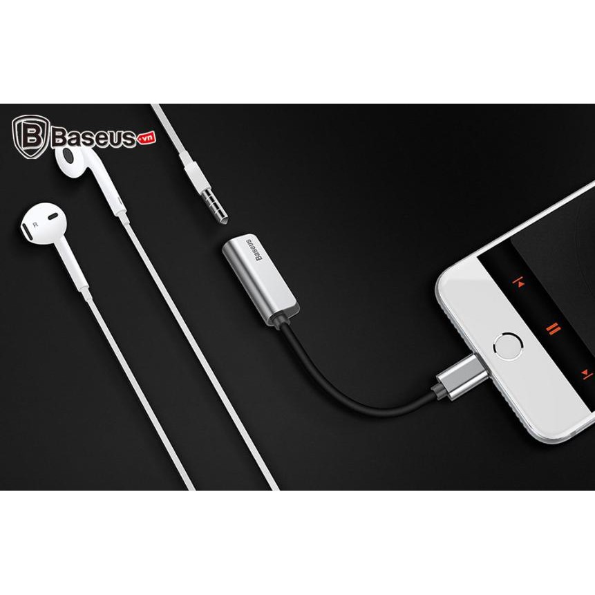 Bộ chuyển cổng Lightning sang Audio 3.5mm + Lightning tích hợp Baseus L32 cho iPhone 7/ 8/ iPhone X (Vừa sạc vừa nghe )