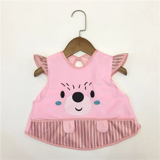 Áo yếm dáng váy hình gấu cho bé ăn dặm MSY01