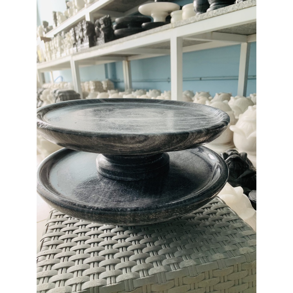 Dĩa trái cây đĩa thờ cúng đá vân đen