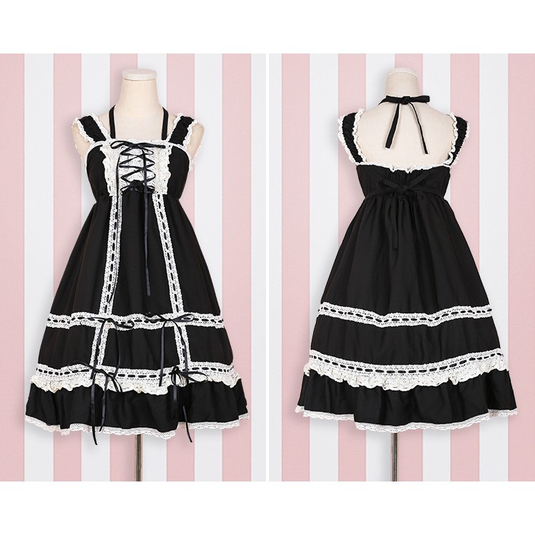 YAS0268-Set váy lolita babydoll phối ren